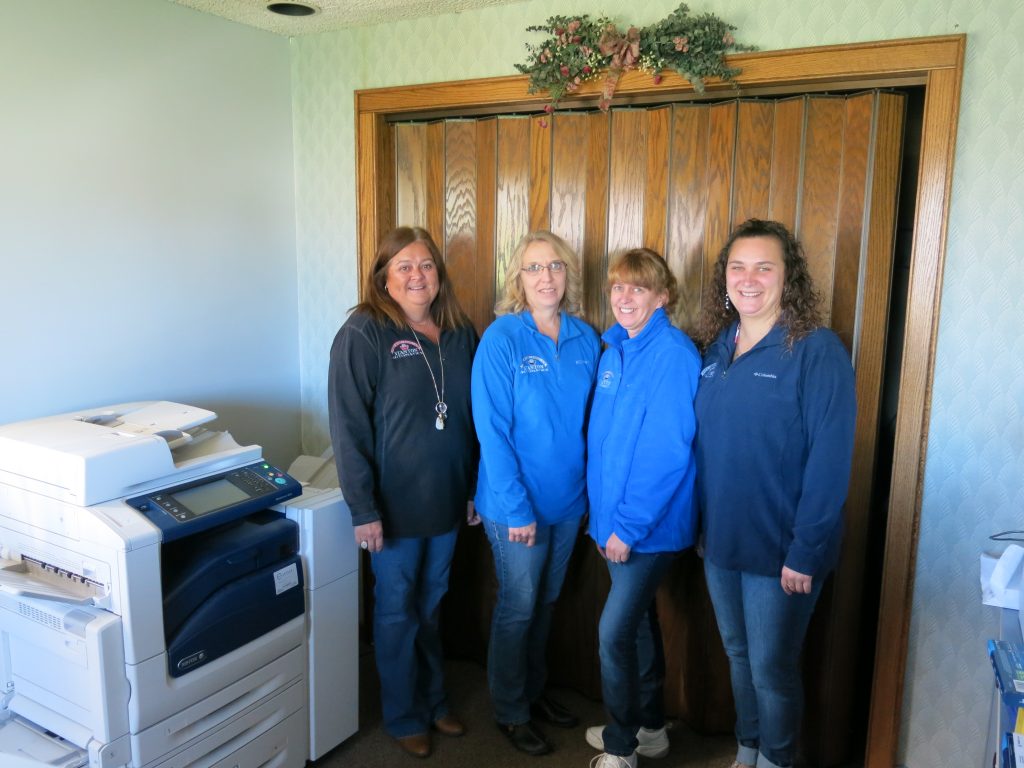 The HQ office staff, from left: Denise Dayo (she handles all the route’s cash collections), Marcia Orr (accounting and human resources), Jodi Mapley Baker (handles all aspects of Stanton’s pool and dart league duties as well as TouchTunes financial info including programming, ATM accounting and service dispatching). Joy Morrisette at right started in 2005 as a collector, and since they took on the Amusement Smart accounting program, has handled all training and implementation. Larry Hilimire advises that the entire front office staff is cross-trained to handle any duty as needed. A sidebar story on his “MVP” Charla Gummerson appears elsewhere in this feature.