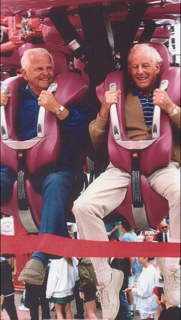Morey (left) still found time to enjoy the rides he helped bring to the Jersey Shore.