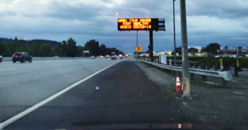 Wash Your Hands CalTrans sign on 101 freeway in California