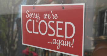 Sorry, we're closed again sign - COVID-19