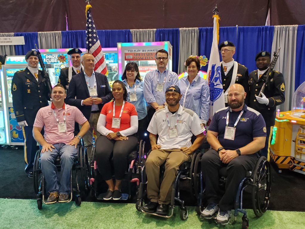 IAAPA - Elaut Booth and U.S. Invictus Team and Army Color Guard