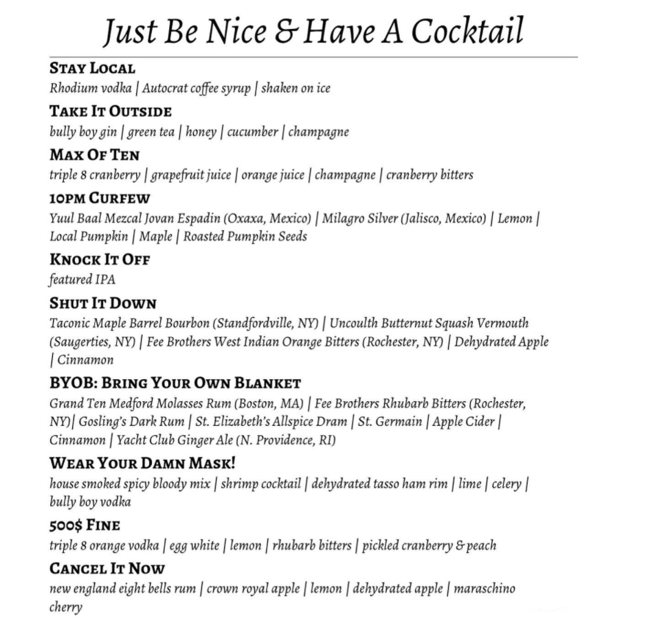 Rhode Island Restaurant Has Fun with Cocktail Names