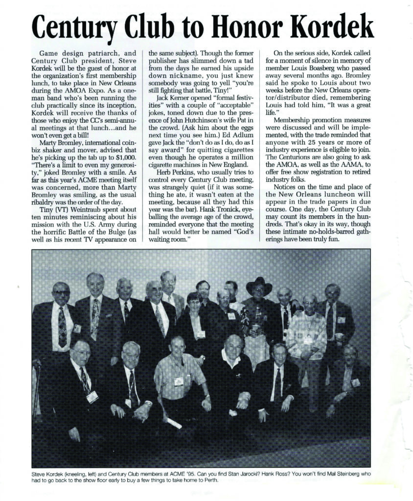 Old Century Club article scan