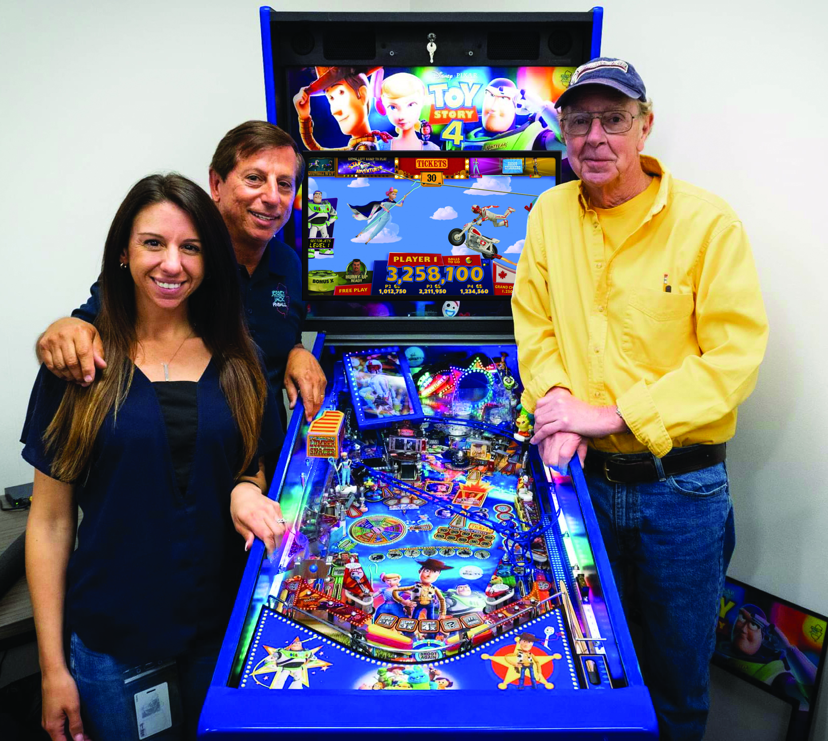 Toy Story 4 pinball - Jen and Jack with Pat Lawlor