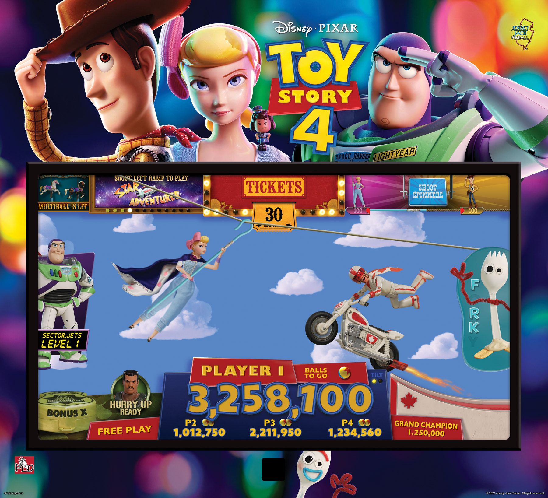 JJP Toy Story 4 Limited Edition Backglass