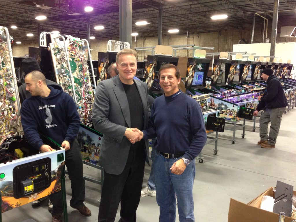 Jack and Len Keywood at the JJP factory with its first games