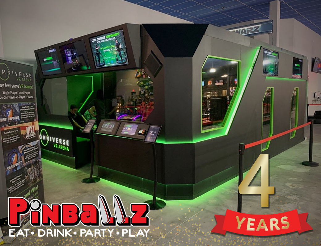 Virtuix Celebrates Omni’s Four Years at Pinballz
