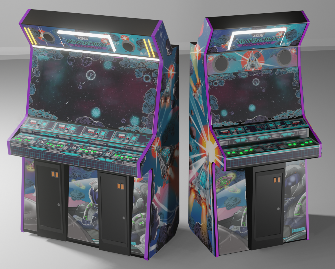 Alan-1 Atari Asteroids Recharged 2- and 4-player cabinets