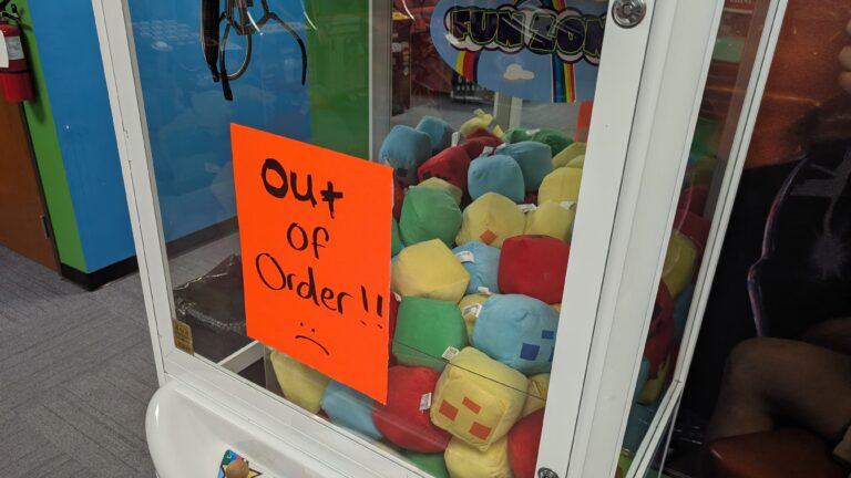 Novak’s Notes – July 2026 Out of Order sign on a game - Novak's Notes 0726
